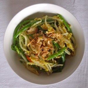 Photo of Balinese sayur urab from the top